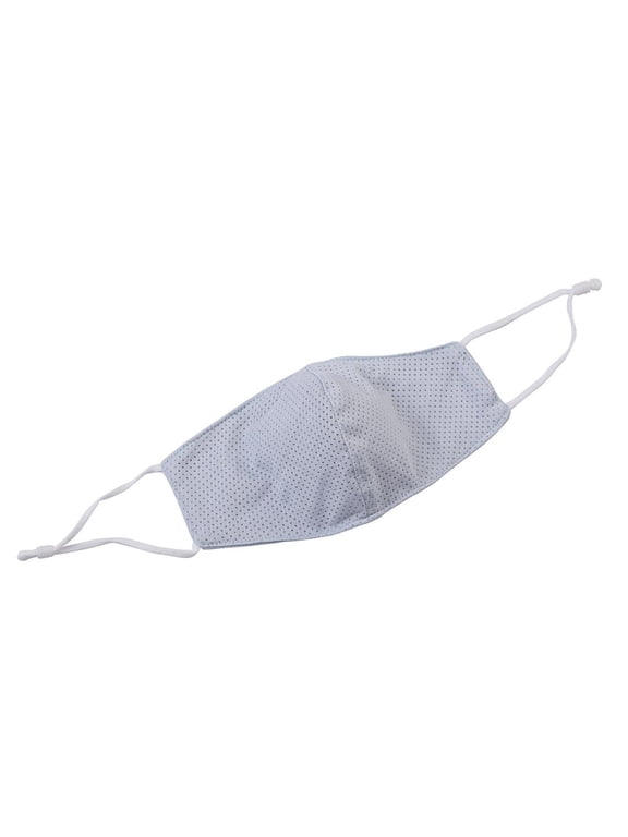 Reusable Jersey Light Grey Face Mask, Light Sports Gym Mask, Two Layers, Adjustable Ear String