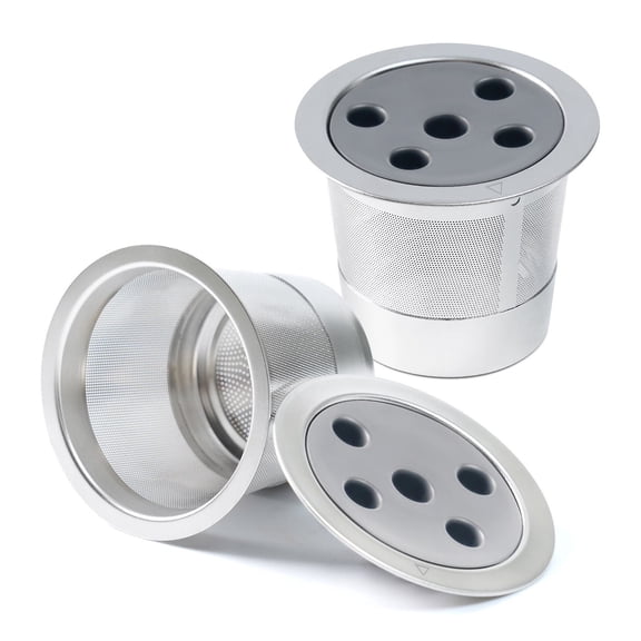 Reusable K Cup Coffee Pods, Stainless Steel Metal Coffee Filters with 5-Hole Multistream Design, Refillable K Cup for Brewers, Slower Extraction for Richer , 5-Hole Stainless Steel Filter Cup