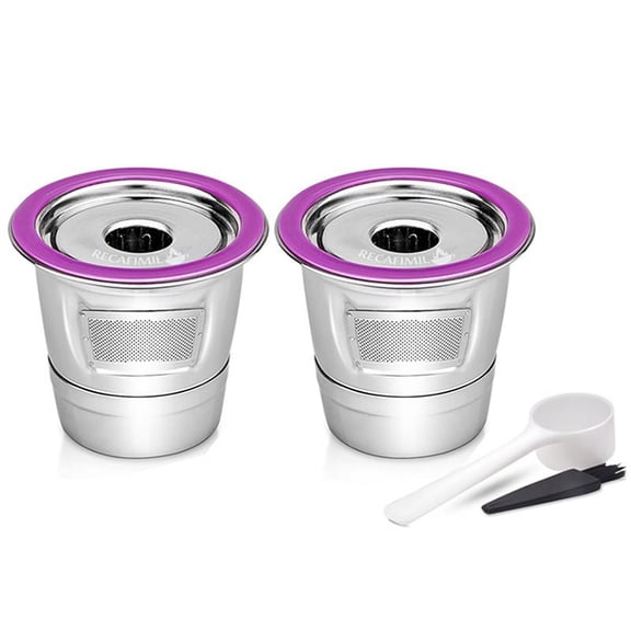 Reusable K Cups, 2 Pack Cup Coffee Pods Filters-Universal Fit Refillable Cups for 1.0 and 2.0