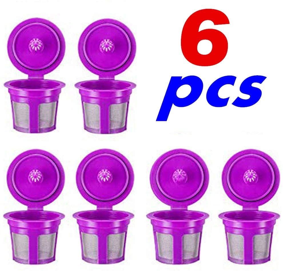 Reusable K Cups, 6 Pack Universal Fit Reusable Coffee Filters with Food