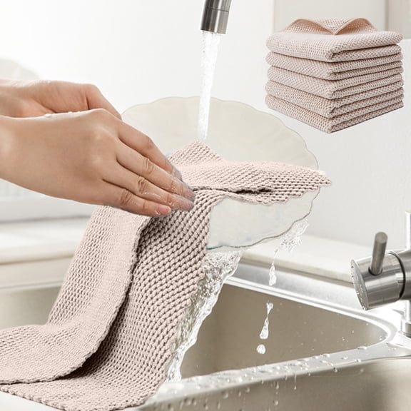 Reusable Kitchen Cleaning Cloths, Super Absorbent Dish Cloths for Washing Dishes, Multi-purpose Cleaning Rags for Countertops