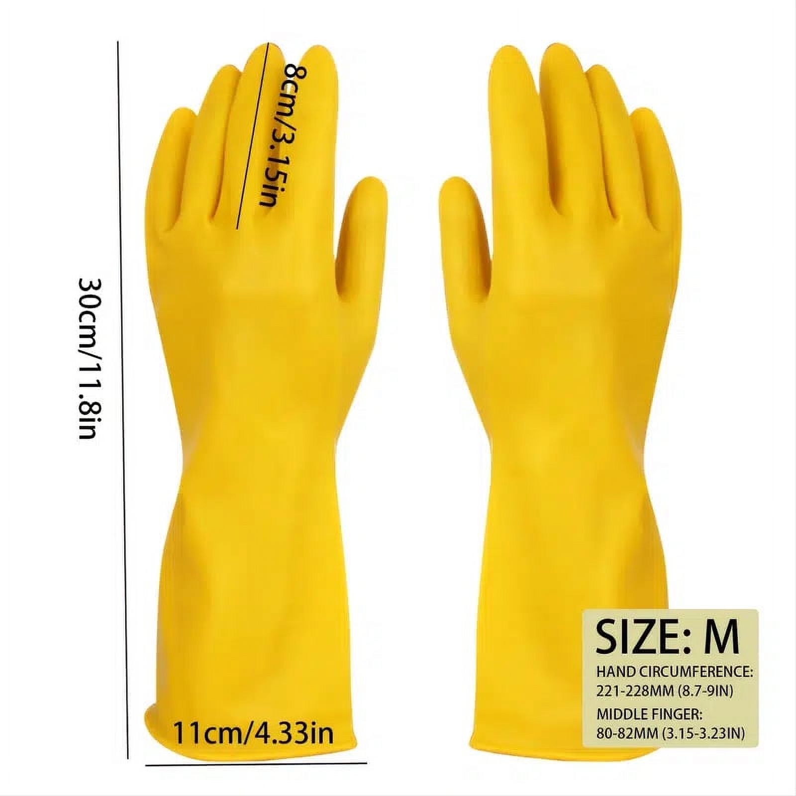Reusable Kitchen Cleaning Gloves With Latex Free,Cotton Lining, Non
