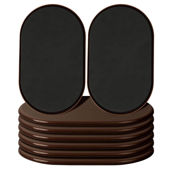 Reusable Large Furniture Movers Sliders for Carpet - 8 Pack 9-1/2" x 5-3/4" Oval Furniture Moving Pads for Heavy Duty Furniture Sliders, Effortless Moving and Surface Protection