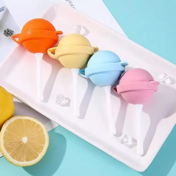Reusable Large Lollipop-Shaped Ice Mold | DIY Creative Ice Pops for Summer, Popsicle Molds, Perfect for Kids Snacks & Summer Parties (12Pcs)
