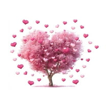 Reusable Large Window Stickers - Heart & Glass Shape Wall Decals for Valentine's Day Party, Home Decor for Glass Doors and Windows,Pink