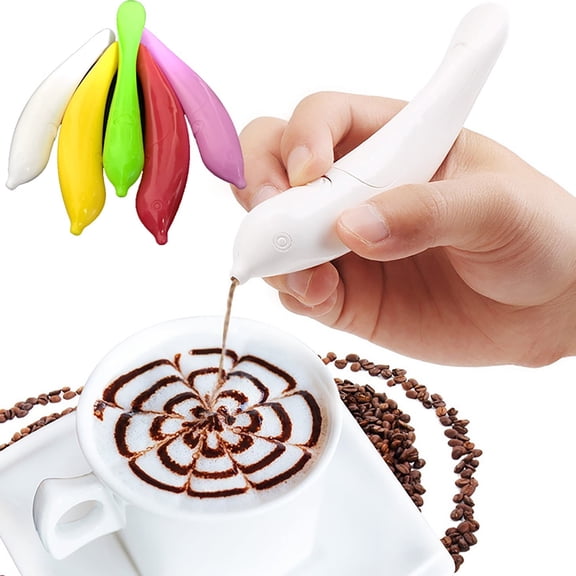 Reusable Latte Art Pen - Non-Slip - DIY Crafts - Food Grade PP - Electric Coffee Carving Pen - Baking Accessories