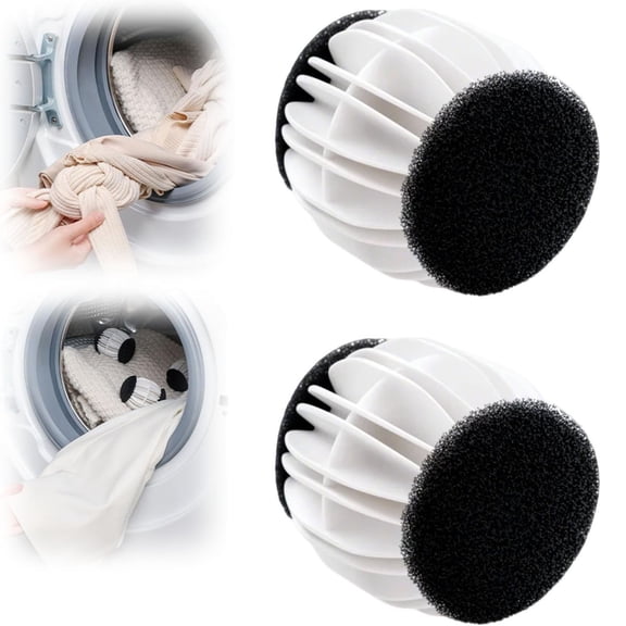 Reusable Laundry Balls, Laundry Scrubbing Balls for Washing, Pet Hair Remover for Washing Machine, 2 Pcs Machine Plastic Steamer Dryer Balls, Washer Balls, Washing Ball, 2.55 Inches