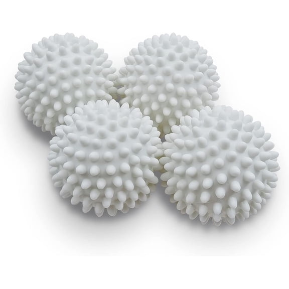 Reusable Laundry Dryer Balls - Eco Friendly Fabric Softener Alternatives Soften and Fluff Laundry Wrinkle Release(Set of 4 White)