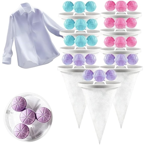 Reusable Laundry Pet Hair Catcher for Top-Load Washers, Floating Lint Trap Mesh Filter