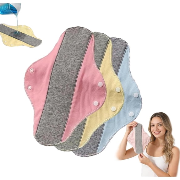 Reusable Leak-Proof Washable Incontinence Pads, Reusable Graphene Washable Leak-Proof Waterproof Pad for Elderly, Women, Postpartum & Heavy Flow Menstrual Use, Breathable Comfort (6pcs)
