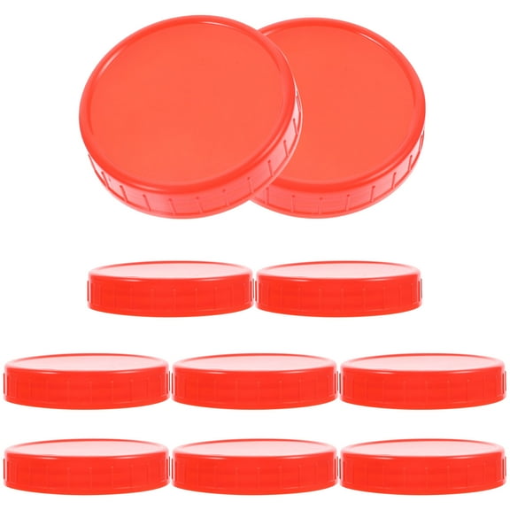 Reusable Lids For Bottles Covers Large Mouth Jar Wide Plastic Storage Tank Glass Red 10 Pcs