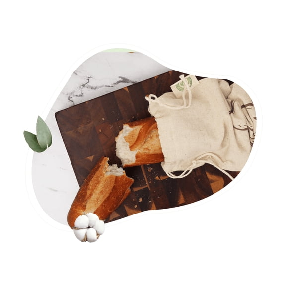 Reusable Linen Baguette Bread Bags - Set of 2 Washable Cloth Bread Bags for Baguette Bread - Baguette Bread Storage Bags with Drawstring Closure - Long Size - 29”x7” (2 Baguette Bread Bags)