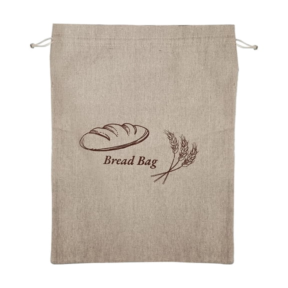 Reusable Linen Bread Storage Bag Tpu Inner Layer Oilproof Portable Homemade Bread Container Pastry Fruit Food Keeper Kitchen Eco-Friendly Storage Solution, A Single-Layer Linen Bread Bag