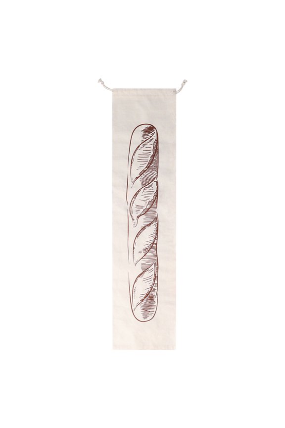 Reusable Linen Drawstring Storage Bag for French Stick Buns and Cookies - Pack of 1