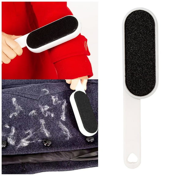 Reusable Lint Roller & Pet Hair Remover Brush 2-in-1 Rubber & Plastic Cleaner for Clothes,Furniture & Car Seats Washable & Travel Size (25cm) Black