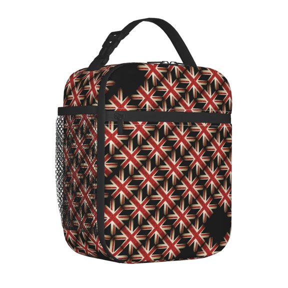 Reusable Lunch Bag British Flag Pattern Small Lunch Box Insulated Portable for Men Women Work Picnic