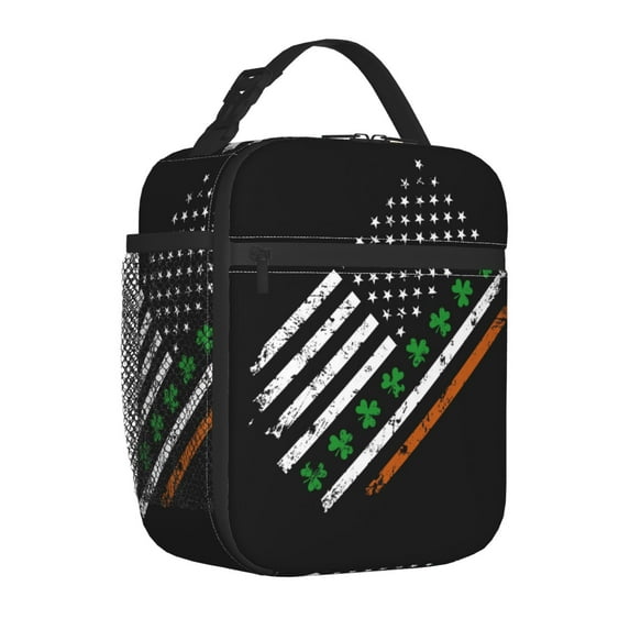 Reusable Lunch Bag Irish America Flag Small Lunch Box Insulated Portable for Men Women Work Picnic