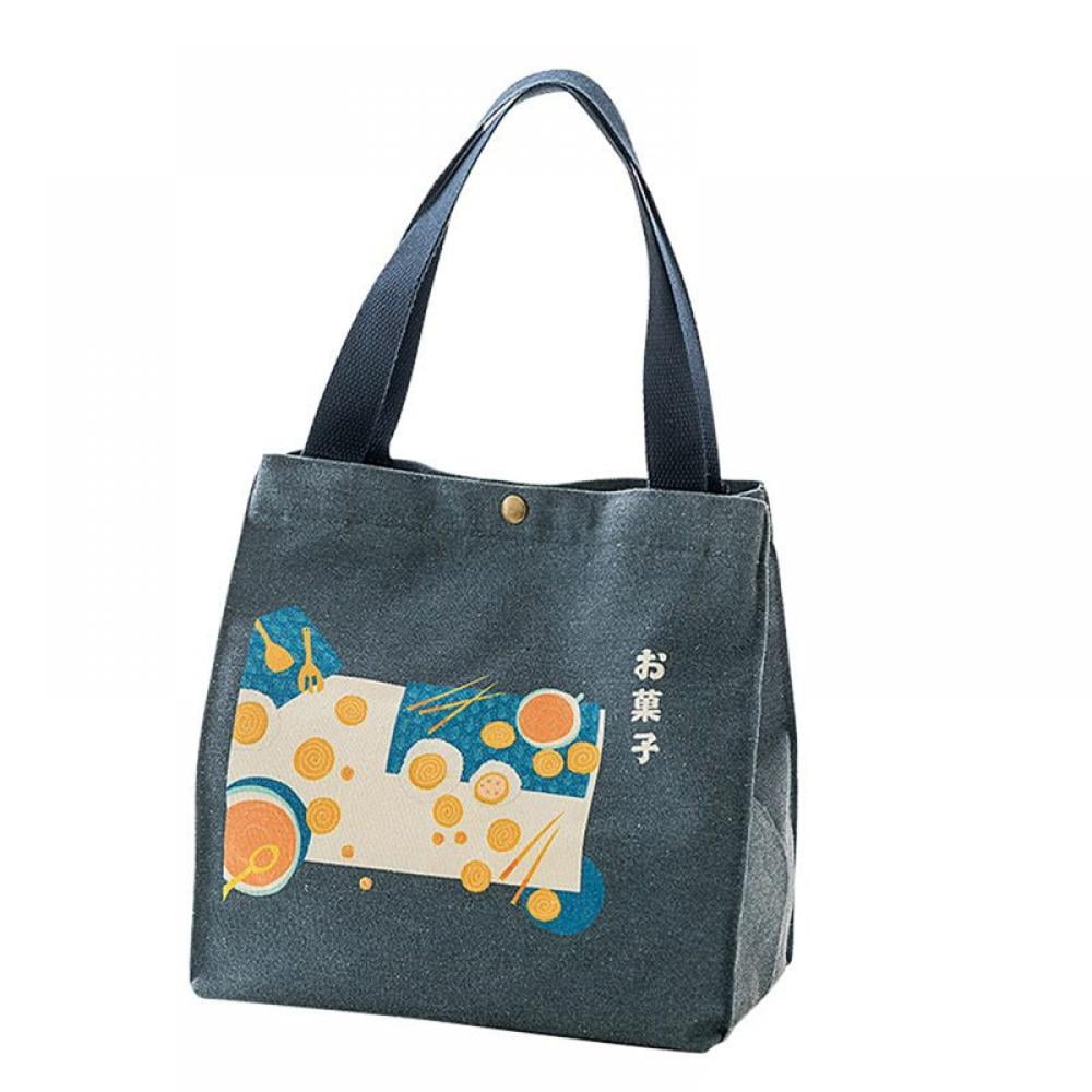 Reusable Lunch Bag Japanese-style Insulated Lunch Box Canvas