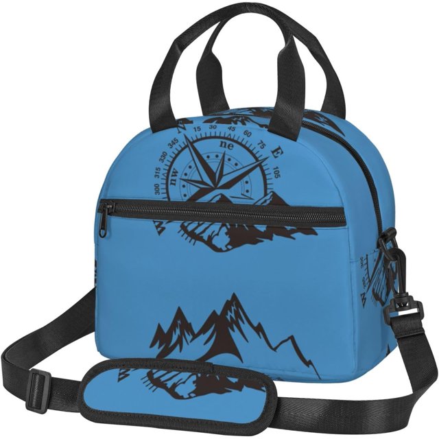Reusable Lunch Box For Men Women Compass Insulated Lunch Bag Fabric