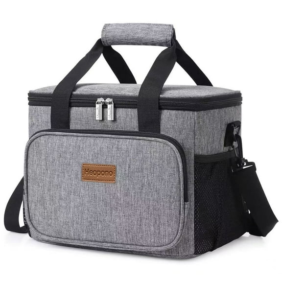 Reusable Lunch Box Insulated Lunch Box Soft Cooler Cooling Tote for Adult Men&Women Travel Essentials 15L,Gray