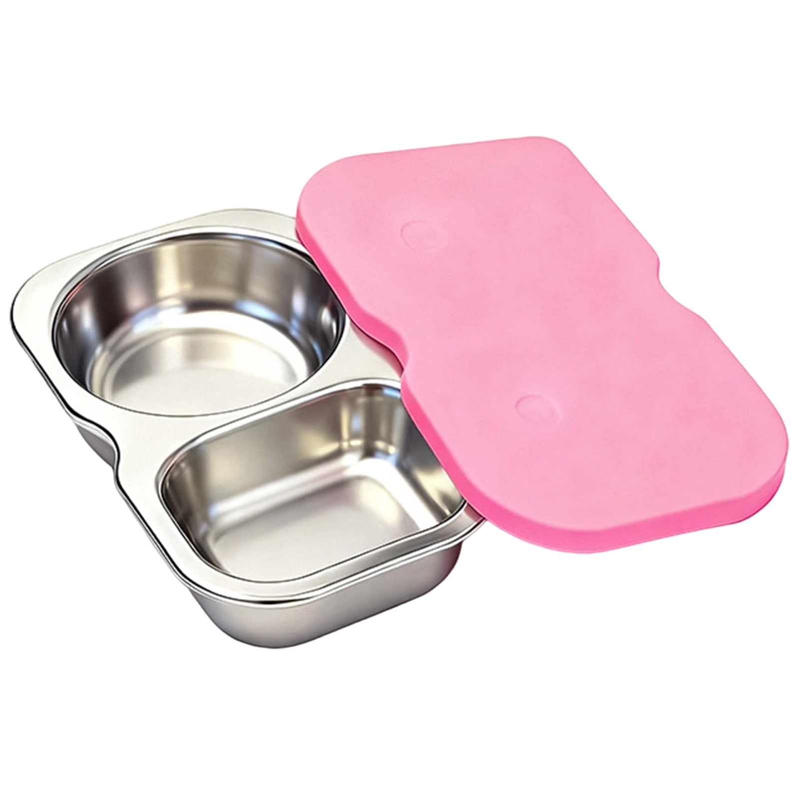 Reusable Lunch Snack Containers with Silicone Lid, Dual Compartment On ...