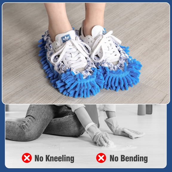 Reusable Machine Washable Microfiber Mop Slippers 3 Pairs Coral Shape for Multi Surface Cleaning