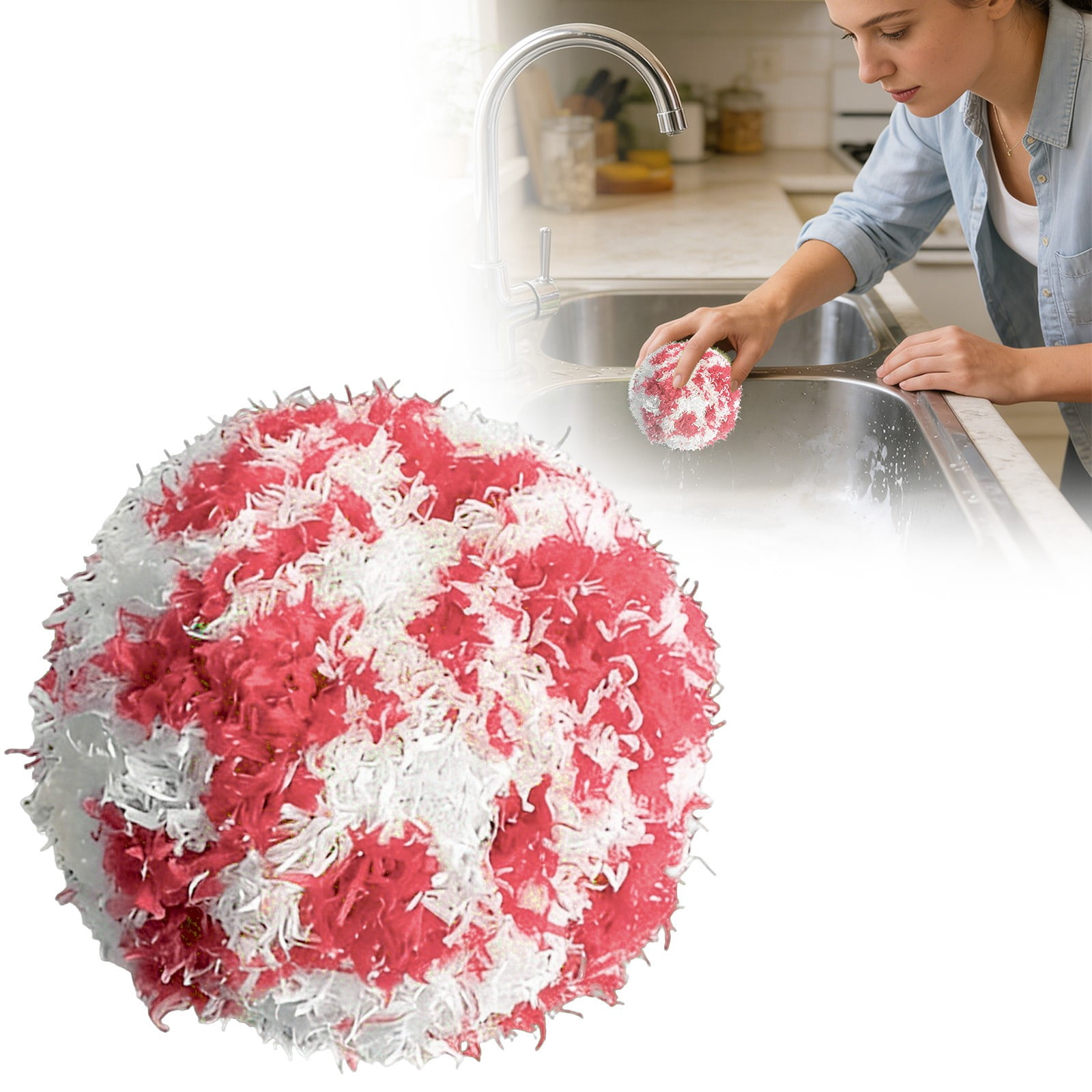 Reusable Magic Cleaning Sponge Ball, Non-Scratch Scrubber for Kitchen ...