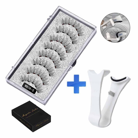 Reusable Magnetic Eyelash Kit with Tweezers Premium Fiber Lashes Waterproof Easy Application Multiple Styles