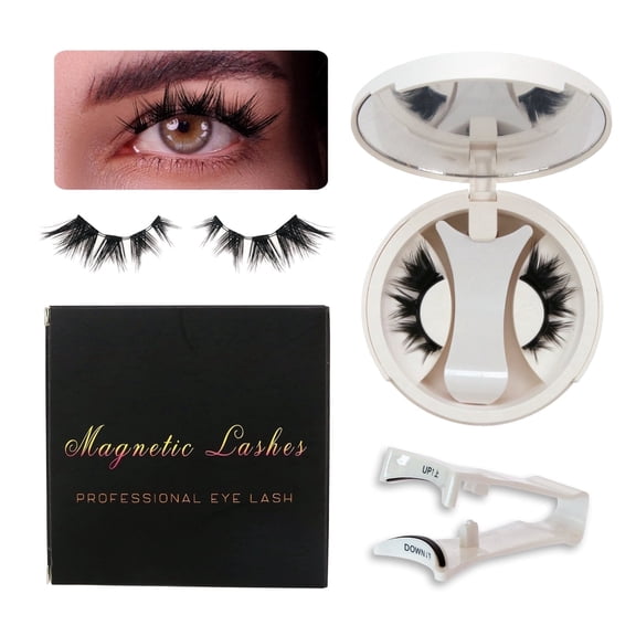 Magnetic Eyelashes with Applicator Natural Look, Reusable, No Glue or Liner Needed,01