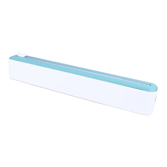 Reusable Magnetic Plastic Wrap Dispenser with Slide Cutter, White and Green