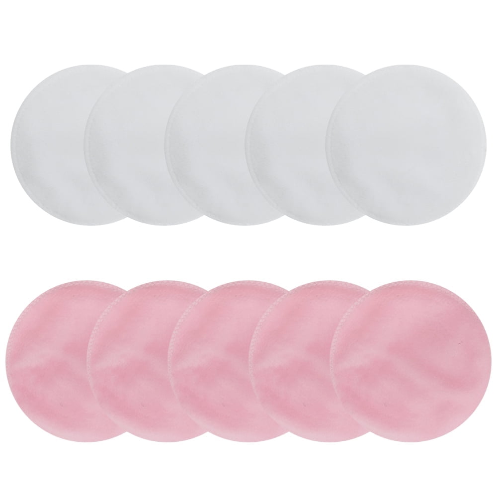 Reusable Makeup Remover Pads - 10 Pieces Soft Organic Cotton Rounds with Washable Drawstring