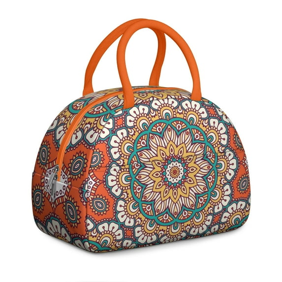 Reusable Mandala Lnsulated Lunch Bag for Women & Men - Leakproof Water-Resistant Cooler Tote, Large Capacity for Work,Travel,Picnic,Beach & Office.
