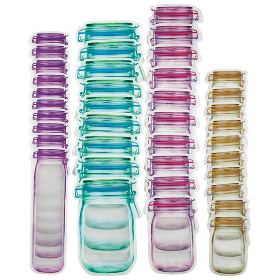 Reusable Mason Jar Ziptop Bags, Set of 40