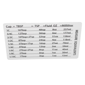 Reusable Measure Conversion Chart Magnetic Measure Conversion Chart for Kitchen