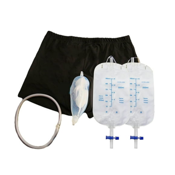 Reusable Men Urinal System With Funnel Catheter Bag And Wearable Shorts For Elder Leg Leak Proof