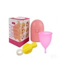 thumbnail image 1 of Reusable Menstrual Cup Set with Cleaning Brush and Protective Case, Medical Grade Silicone Period Care, 12-Hour Leak-Proof Protection,Pink,L, 1 of 7