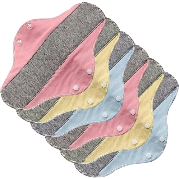 Reusable Menstrual Pads, Leakproof Cloth Napkins with Button Fasteners, Ultra Soft Breathable Feminine Liners, Secure Postpartum Incontinence Protection for Daily Workplace Use