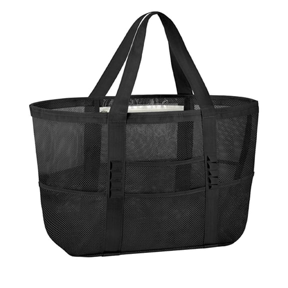 Reusable Mesh Beach Tote Bag, Hollow Out Large Capacity Women Carryall, Soft Swimwear Storage Handbag for Seaside Vacation, Pool Party and Daily Outdoor Travel Arrangement (20x15 Inch)
