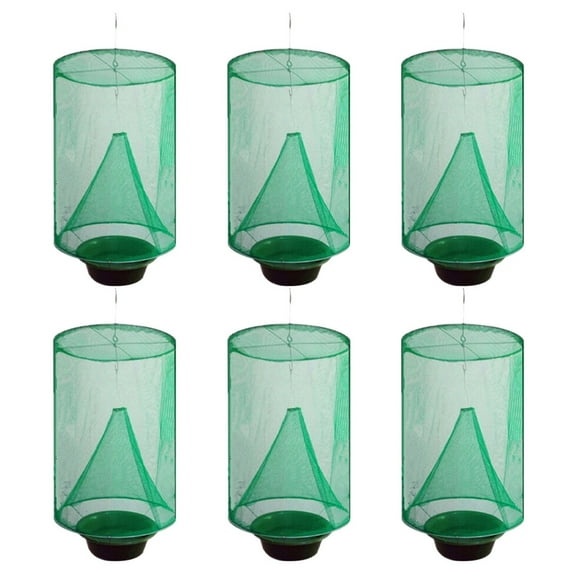 Reusable Mesh Fly Trap Insect Catcher with Hanging Hook for Outdoor and Indoor Use 6 Pack Suitable for Various Flying Insects Effective Pest Control Solution