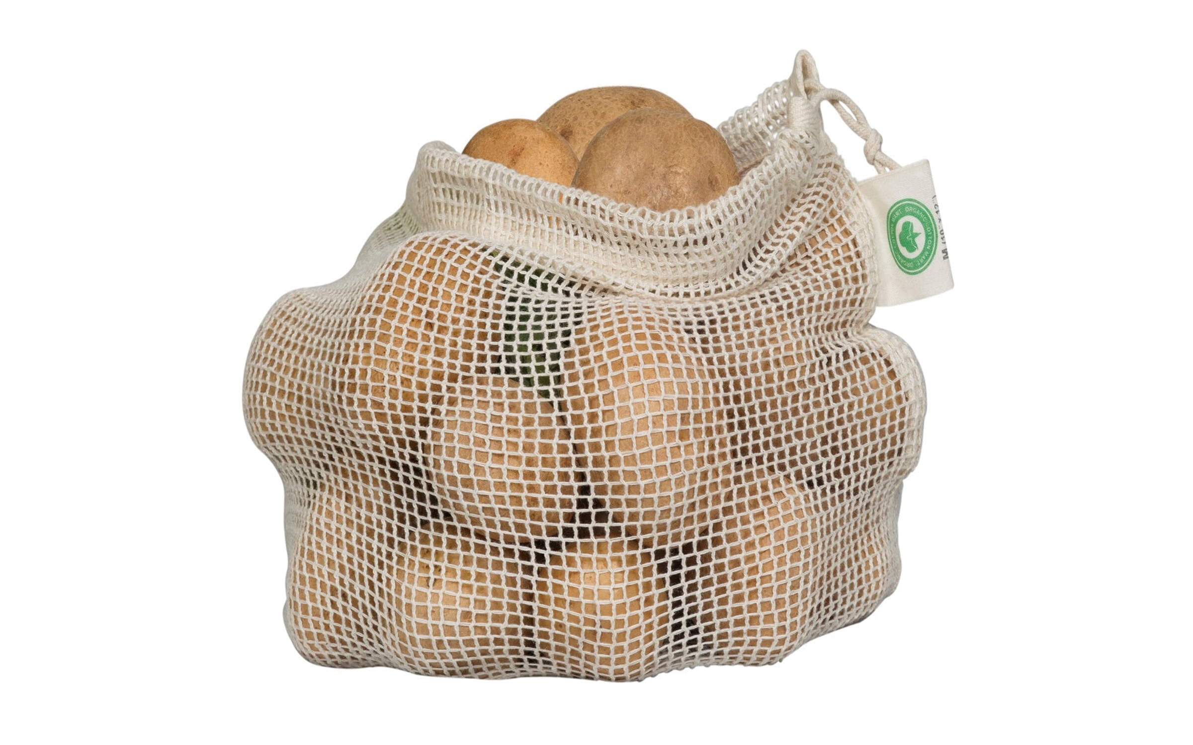 Reusable Mesh Produce Bags - 8 Bags, 100% Organic Cotton Reusable Net Vegetable Bags - Environment-friendly & Washable Fruit, Vegetable & Produce Bags (2 X Large, 2 Large, 2 Medium, 2 Small)
