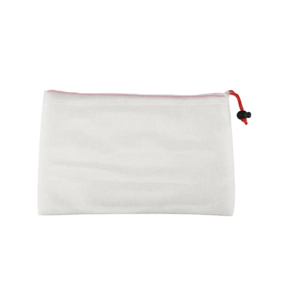 Reusable Mesh Produce Bags, Polyester Net Storage Bags with Drawstring Closure for Fruit and Vegetable Grocery Shopping, Breathable and Washable Mesh Sacks, Red