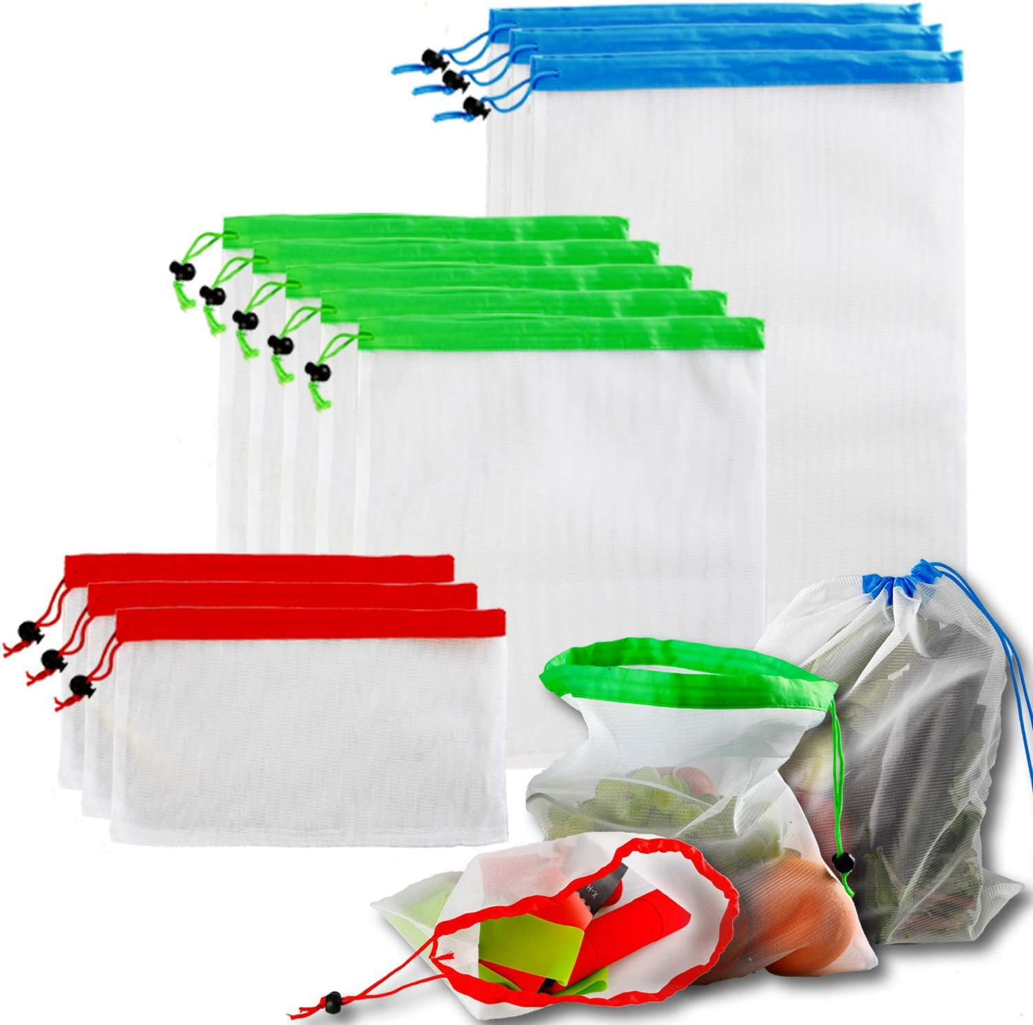 Reusable Mesh Reusable Mesh Produce Bags,Premium Lightweight Washable Eco Friendly ...