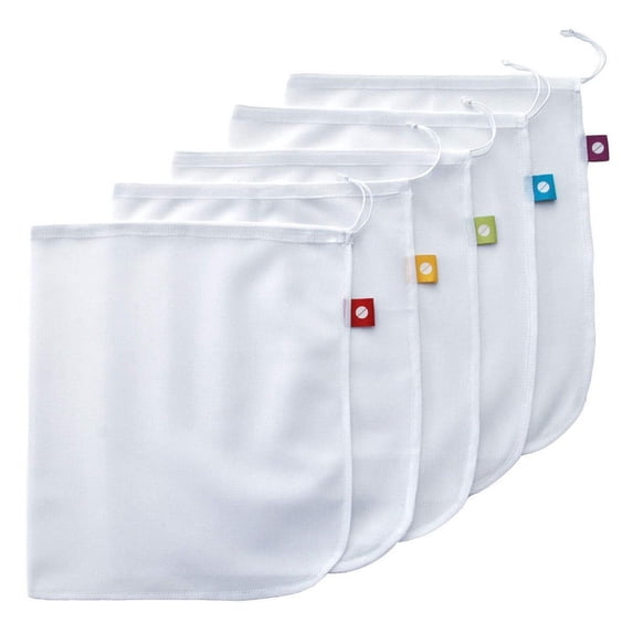 Reusable Mesh Produce Bags - Translucent, Tear-Proof, 30x36cm - for Fruits, Vegetables & Grocery Shopping(5-Pack)