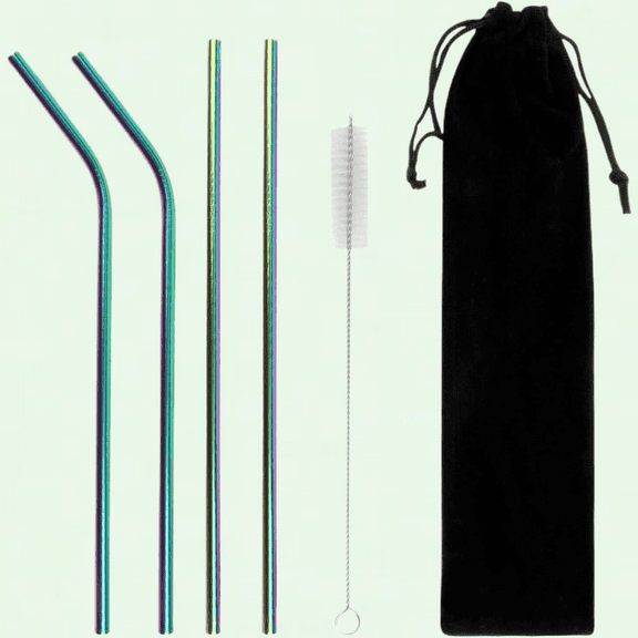 Reusable Metal Straws with Case, Stainless Steel Straws for YETI Tumbler, Coffee Mug, Water Bottle