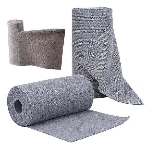 Reusable Microfiber Cleaning Cloth Roll - 2 Pack Absorbent Tear-Away Towels for Kitchen, Car, Glass, Lint-Free