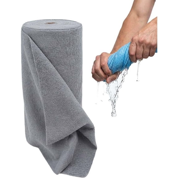 Reusable Microfiber Cleaning Cloth Roll, 2026 New Tear Away Towels, Ultra Absorbent Cloth, Lint Free Microfiber Cloth for Auto Detailing, Multipurpose Cleaning Cloth for Home and Kitchen (Gray*20)