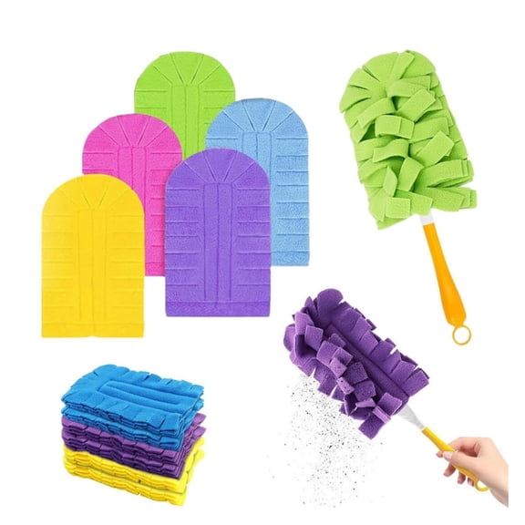 Reusable Microfiber Dust Duster, 2026 New Reusable Duster with Removable Washable Cloth Covers