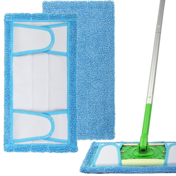 Reusable Microfiber Mop Pad,12.5'' Refill Washable for Hard Floor Baseboard Cleaning,Wet/Dry Cleaning,2 Pack
