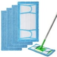 thumbnail image 1 of Reusable Microfiber Mop Pads for Swwiffer Sweper & All 10-12 Inch Flat Mop, Upgraded Wet Dry Cleaning Pads for All Hard-Floor, Reusable & Washable Sweeper Refills (4 Pack), 1 of 9