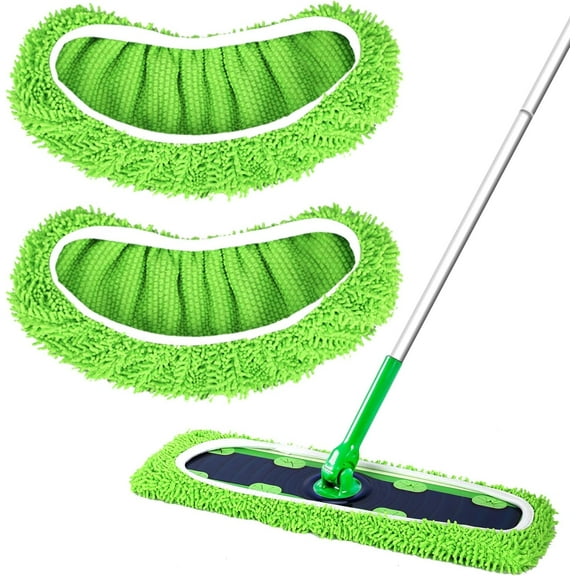 Reusable Microfiber Mop Pads forSwiffer - 2 Pack Dry & Wet XL Pads - Heavy Duty Mopping Cloths for Floor Mopping and Sweeping